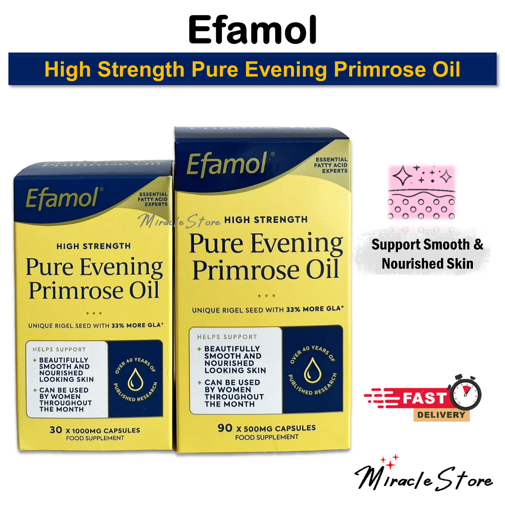 Efamol High Strength Pure Evening Primrose Oil 90caps Fatty Acid Rigel ...