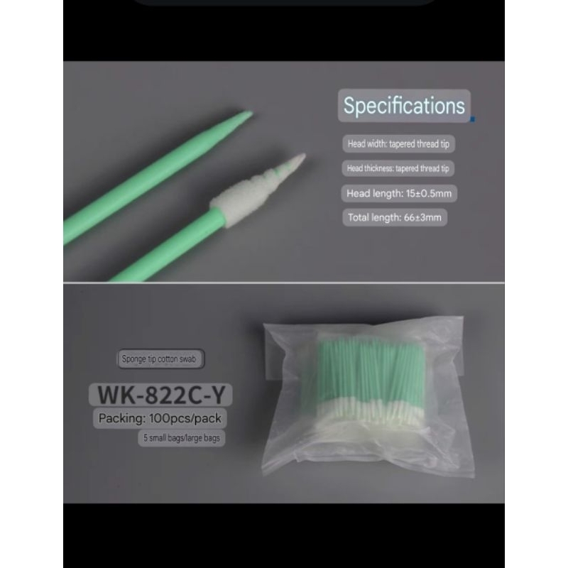 Cleanroom Lint Free Foam Swab 822c-Y CleanFoam TX751B Small Compressed ...