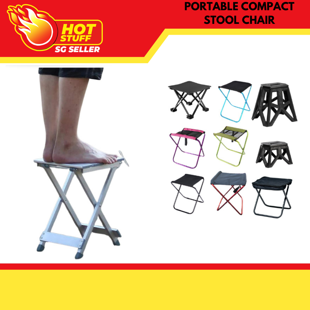 [VOZUKO] Portable Folding Stool Lightweight Load 130kg Outdoor Foldable ...