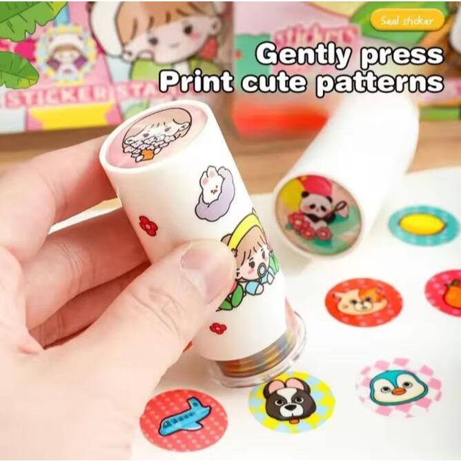 Cartoon Magic Pull Stamp Stickers Children's Reward Sticker Toy Set ...