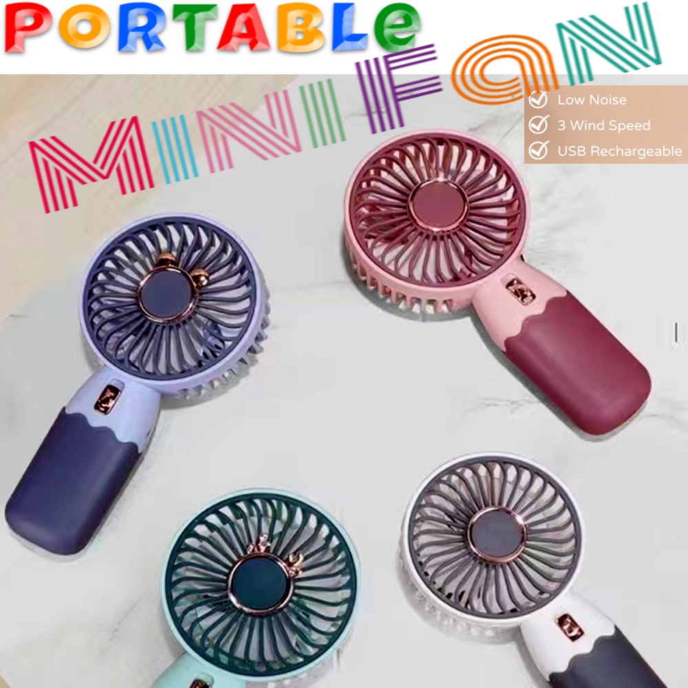 Mini Fan USB Fan Handheld Portable Fan Buckle Charging Silent for ...