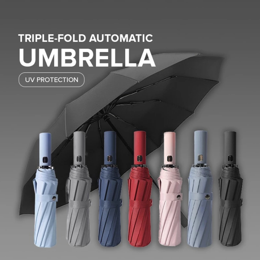 Automatic Umbrella 12 Ribs Bones Large Sunscreen UV Protection Super ...