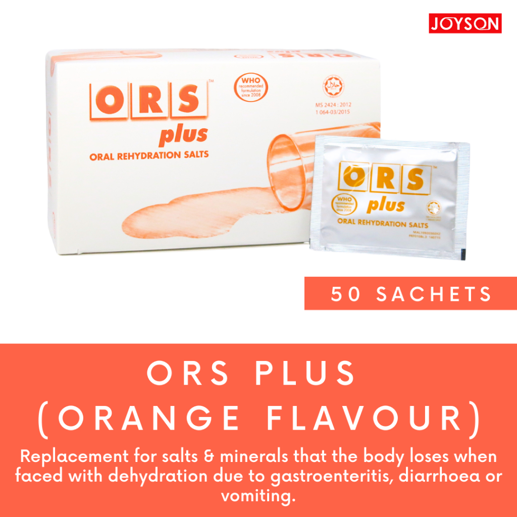 ORS PLUS (ORAL REHYDRATION SALT ORANGE FLAVOUR), 50 SACHETS | Shopee ...