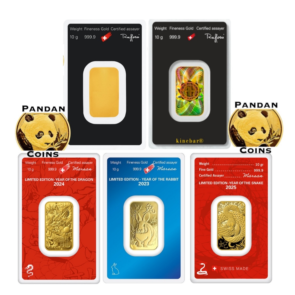 Argor-Heraeus 9999 Gold Bar 10g, 10 gram, Lunar Snake / Dragon / Rabbit ...