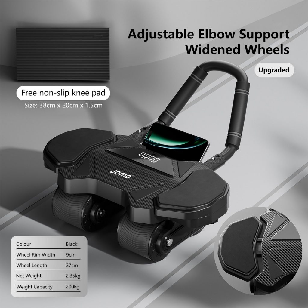 JOMO Premium Adjustable Elbow Support Wheel Abdominal Roller 健
