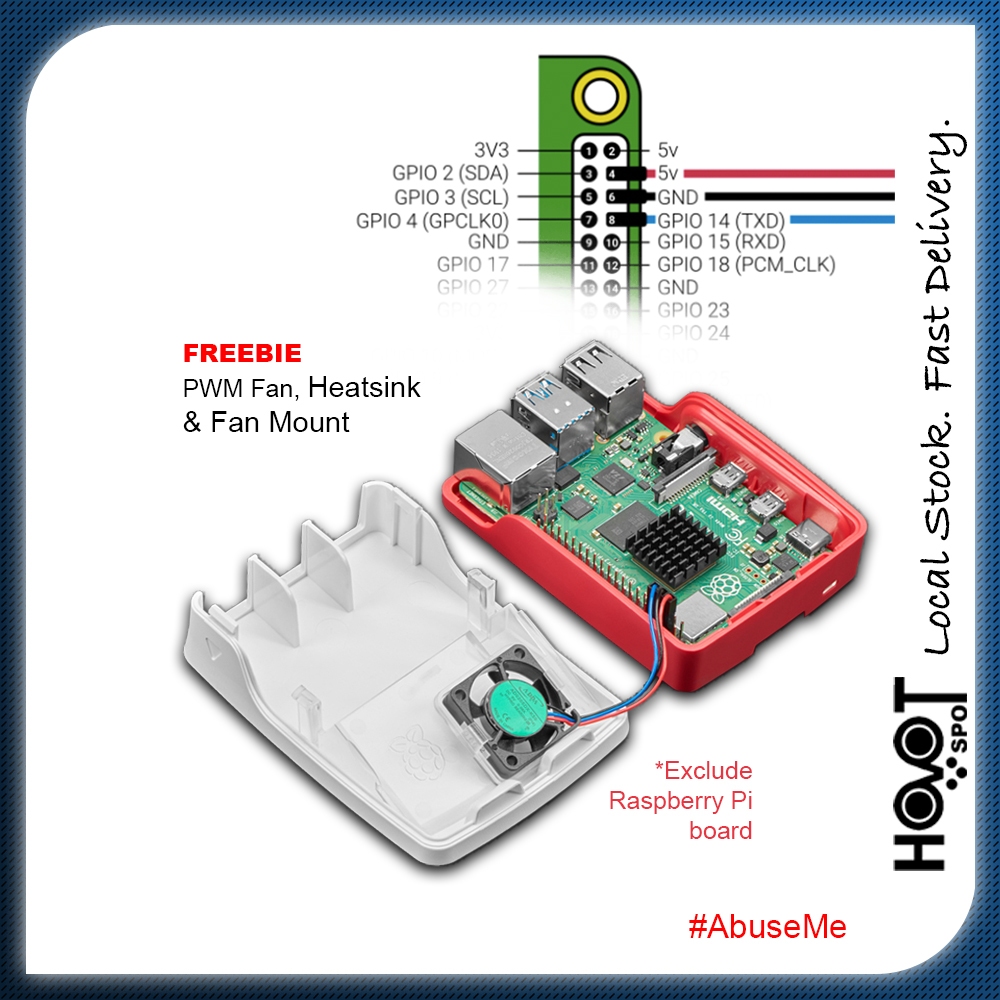 (clearance) Official Raspberry Pi 4 Case PWM Fan Heatsink Heat Sink ...