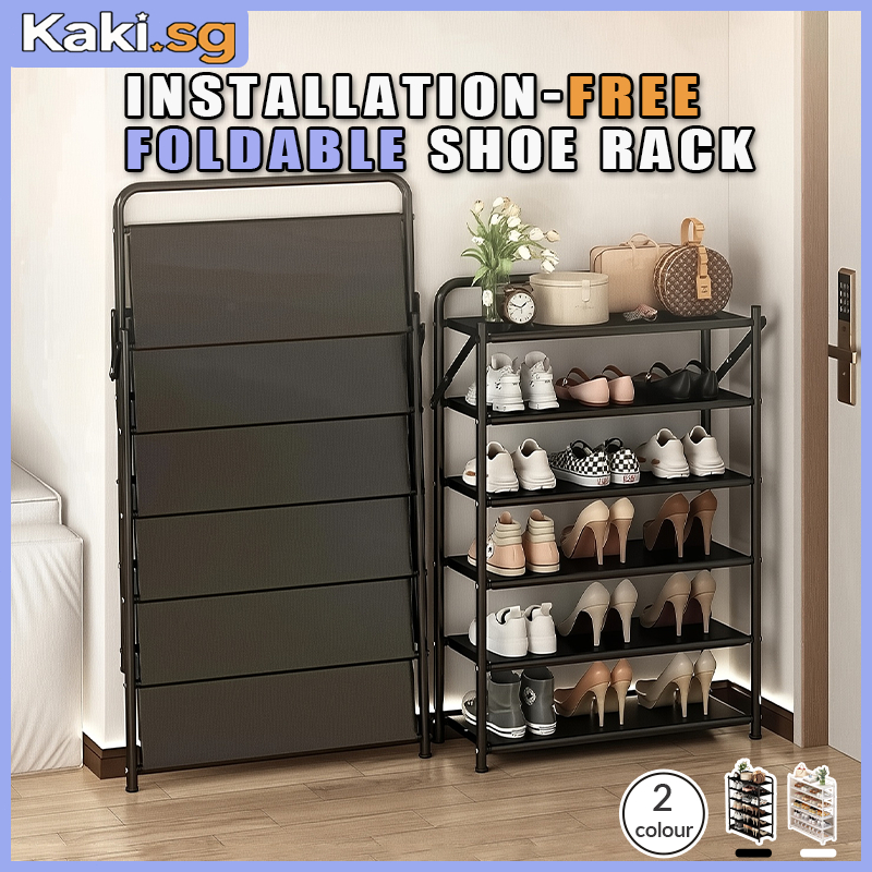 【Kaki.sg】3/4/5/6Tier Installation Free Outdoor Foldable Shoe Rack ...