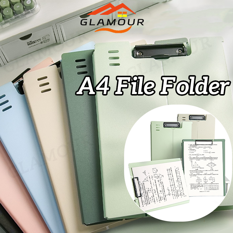 [SG] A4 File Folder Document Organizer Clipboard Writing Pad Memo Clip ...