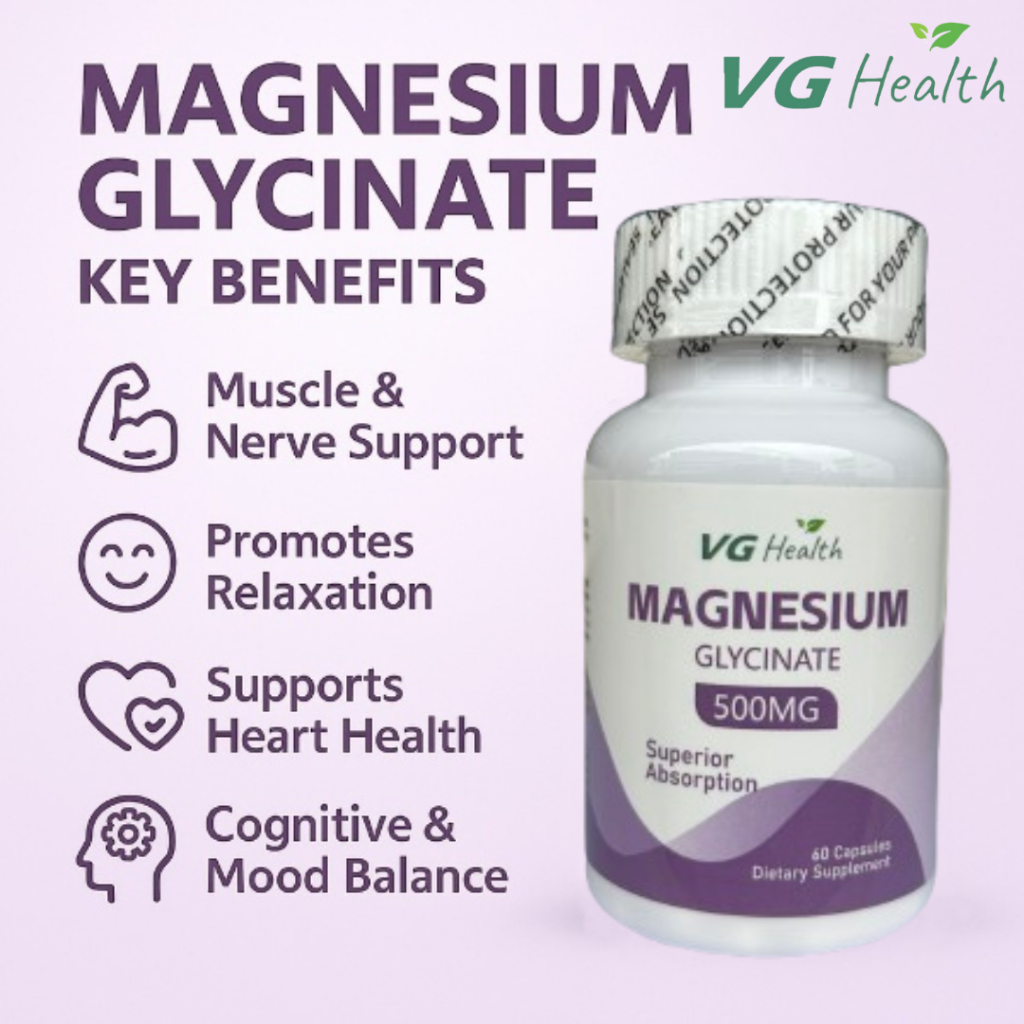VG Health, Magnesium Glycinate 500mg x 60 Caps | Shopee Singapore