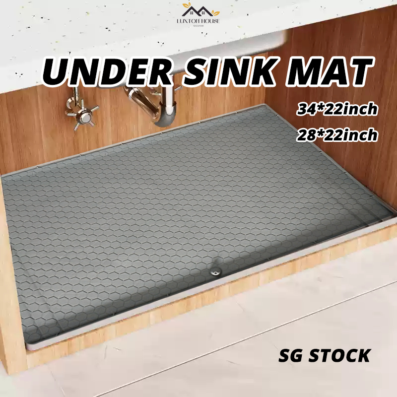 {SG} Under Sink Mat Silicone Waterproof Drain Pad Kitchen Tray Drip Mat ...