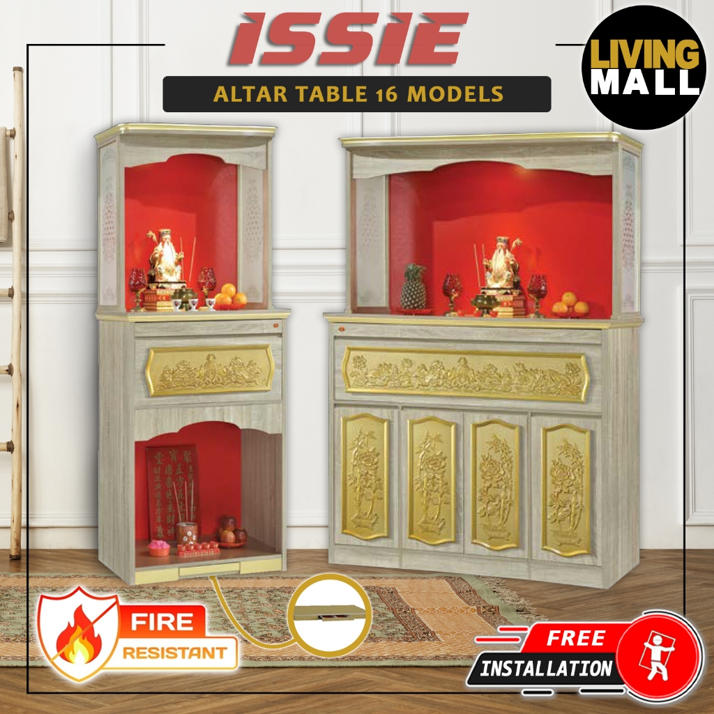 Living Mall Issie Oriental Altar Table with Top Altar Cabinet Fire ...