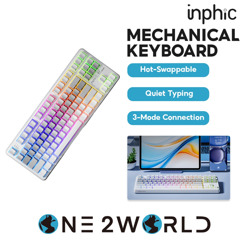 INPHIC K87 Wireless Mechanical Keyboard: 3-Mode Connection, Hot ...