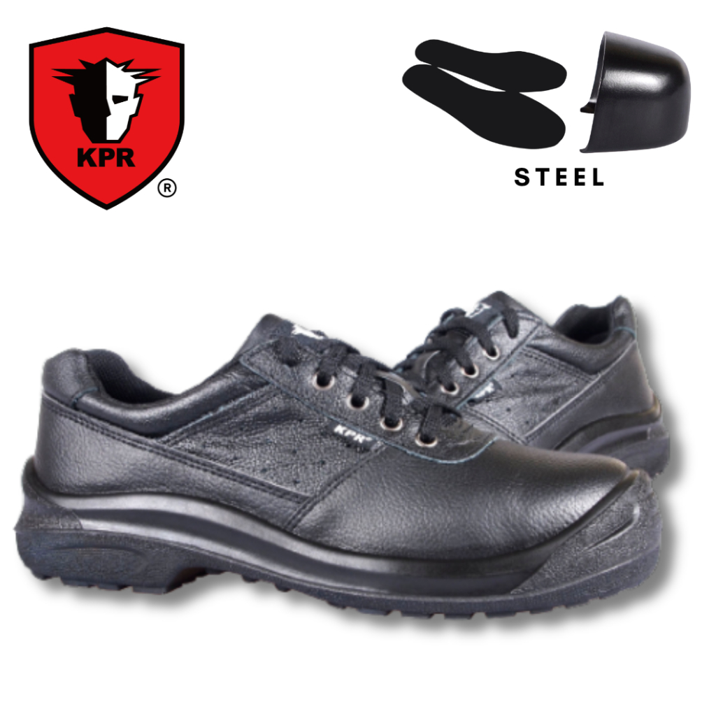 KPR L-083 Black 4-Eyelets Low Cut Lace Up Safety Shoes (Steel Toecap ...