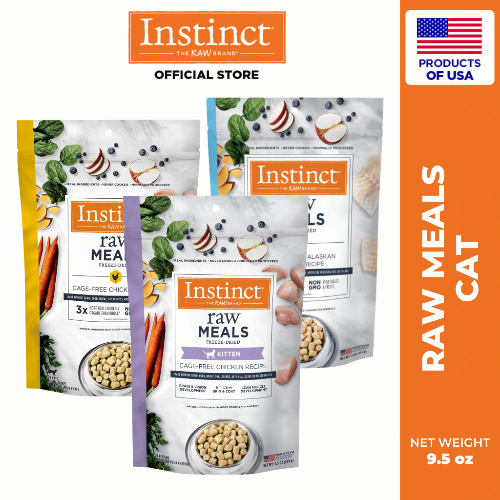 Instinct Raw Meals Freeze Dried Chicken/Kitten/Pollock Cat Food 255g ...