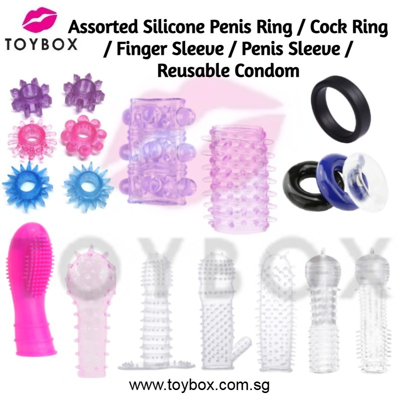 Assorted Silicone Penis Ring Cock Ring Finger Sleeve Penis Sleeve ...