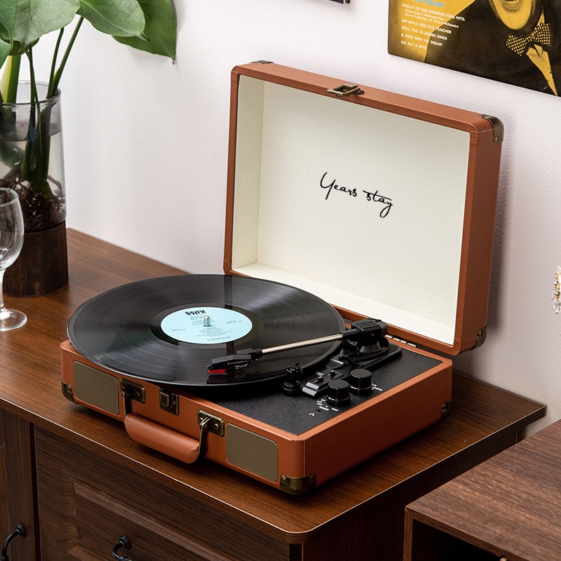 Middix Turntable Vinyl Record Player Portable Bluetooth Speaker