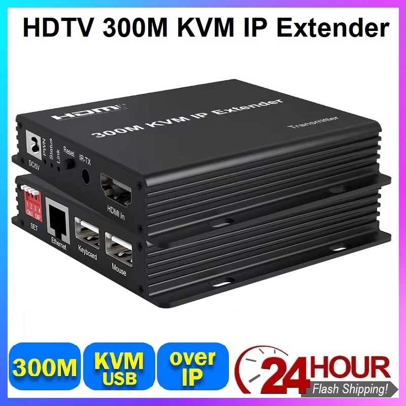 300M IP HDMI KVM Extender By Rj45 Cat6 Ethernet Cable Video Transmitter ...