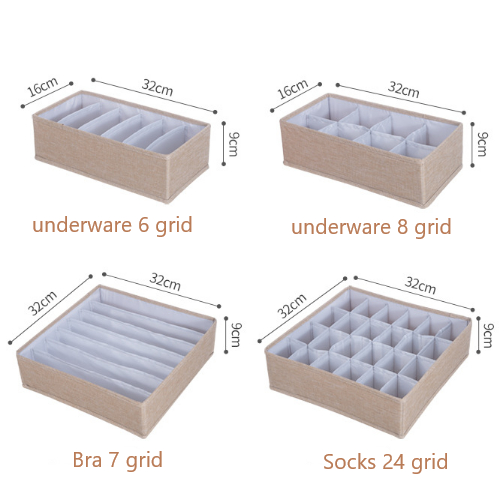 6/7/8/24 gird wardrobe drawer organiser Underwear organizer Bra storage ...