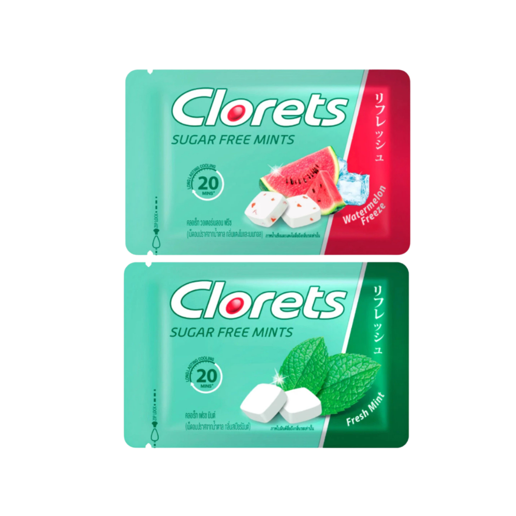 Clorets Sugar Free Mints 15.4g/16.8g - Freshens Breath, Long-Lasting ...