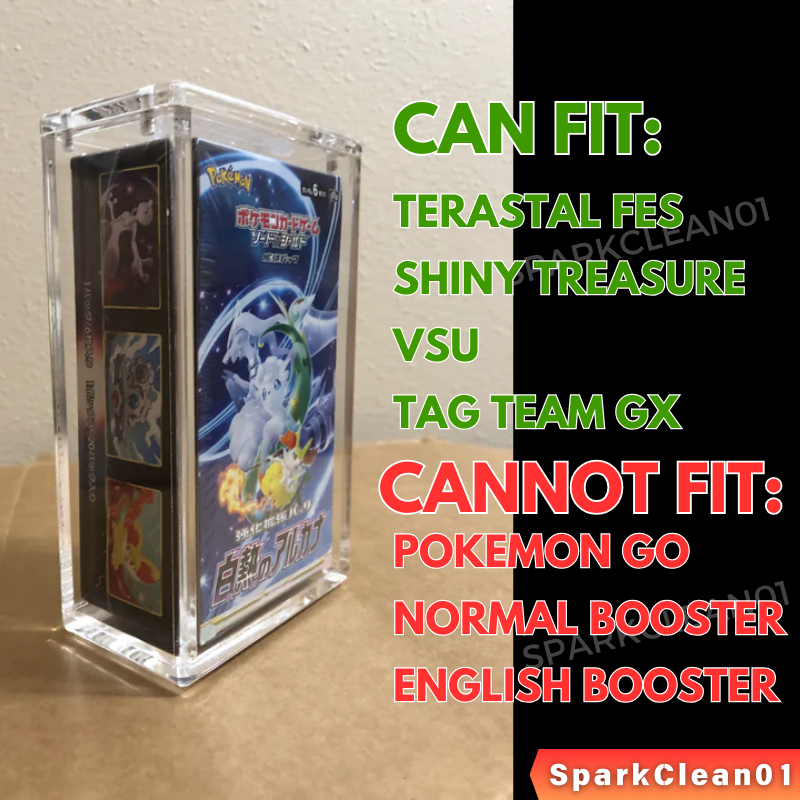 Mega Dream Acrylic Display | Black Bolt White Flare Terastal Festival VSU  Japanese Pokemon Booster Box UV Proof Case TCG | Shopee Singapore