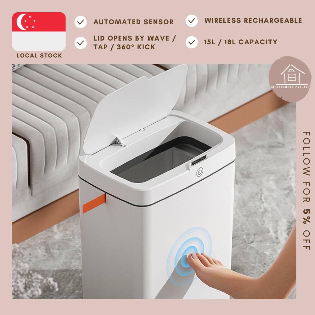 [SG STOCKS] Smart Sensor Dustbin, Automatic Big Trash Bin, Charging ...