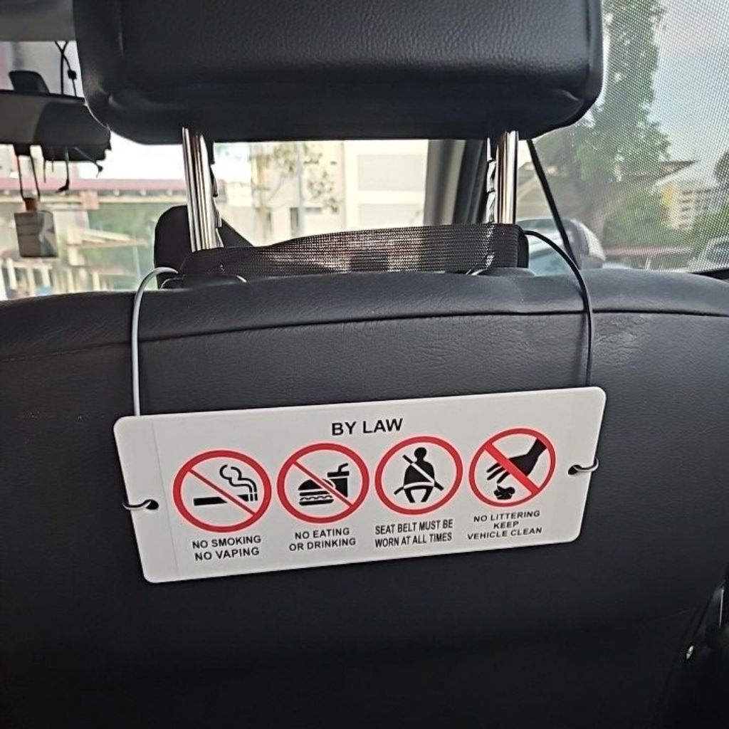 [SG SELLER] PHV or Taxi warning sign hang tag and suction. 17cm by 7 ...