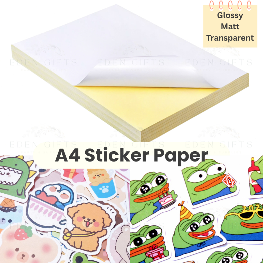 A4 Glossy, Matt, Transparent sticker paper wholesale bundle, Printable ...