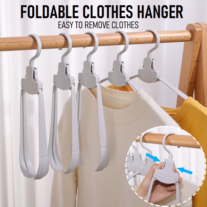 Foldable Collapsible Clothes Hanger Non-Slip Folding Travel Hanger ...