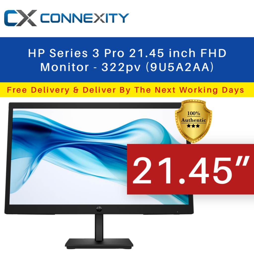 HP Series 3 Pro 21.45 inch FHD Monitor - 322pv 9U5A2AA HP 21 inch ...