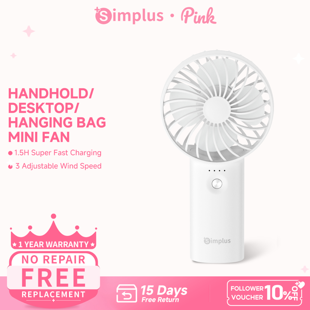 Simplus Pink Portable Fan | Small Fan | Mini Fan | Electric Fan ...