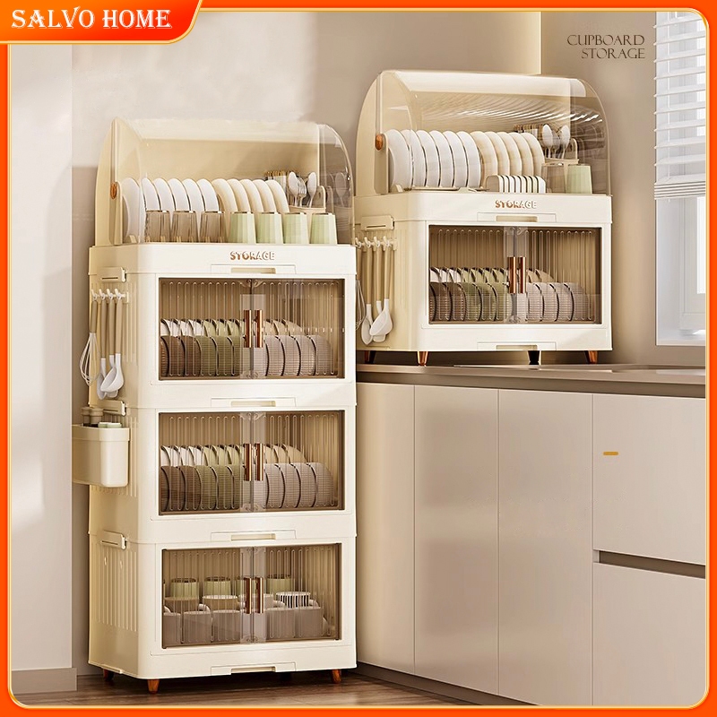 Salvo Dish Rack With Cover Foldable Cutlery Drainer Kitchen Storage ...