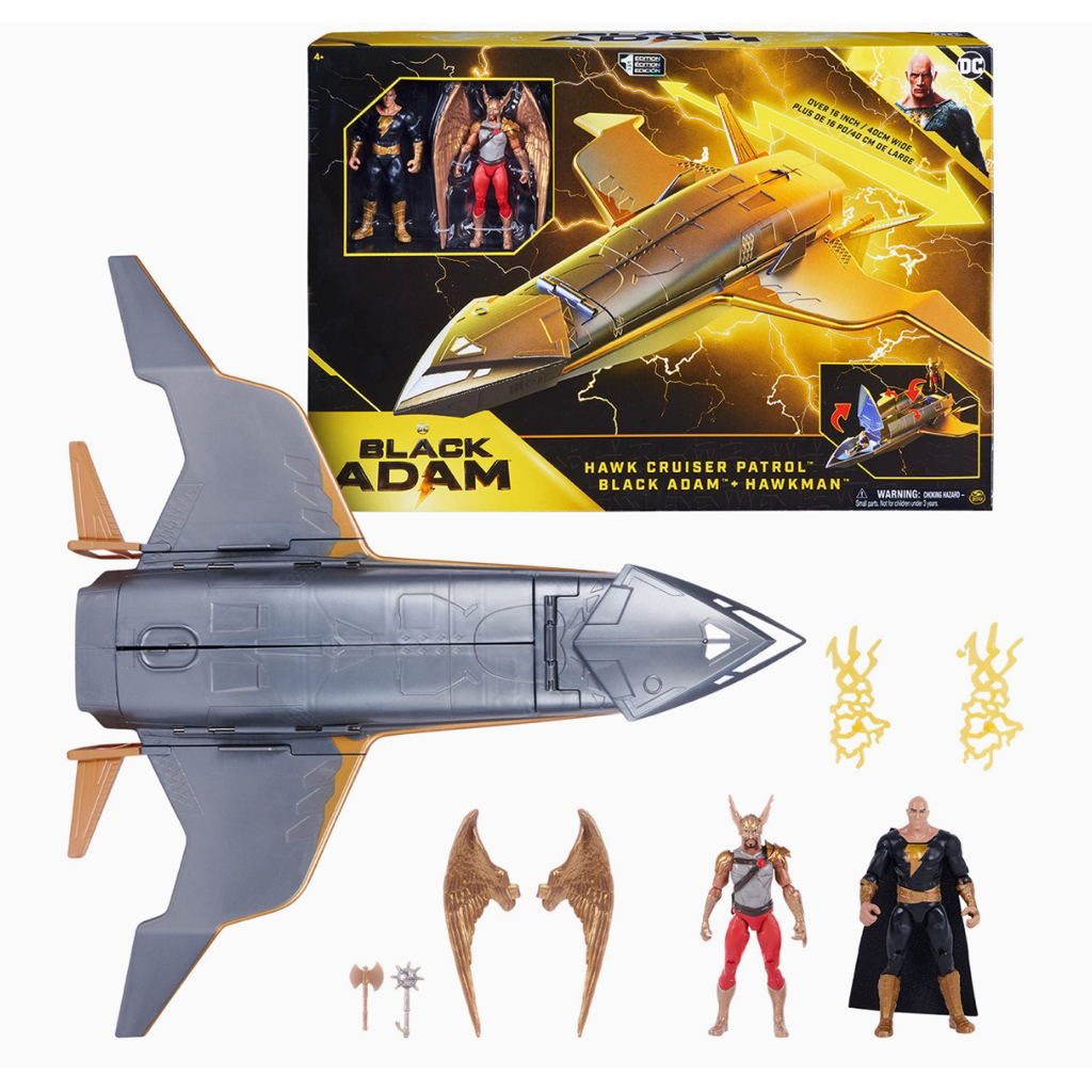 DC Comics, Hawk Cruiser Patrol, Includes Black Adam and Hawkman Action ...