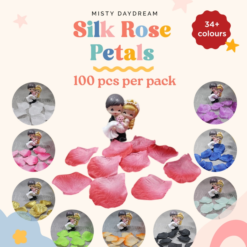 🇸🇬 SG Flower Petals 100pcs Artificial Rose ROM Wedding Solemnization ...