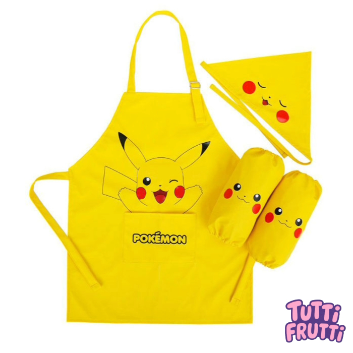 [Pokémon] Pikachu Apron, Arm Covers, Bandana Set | Shopee Singapore
