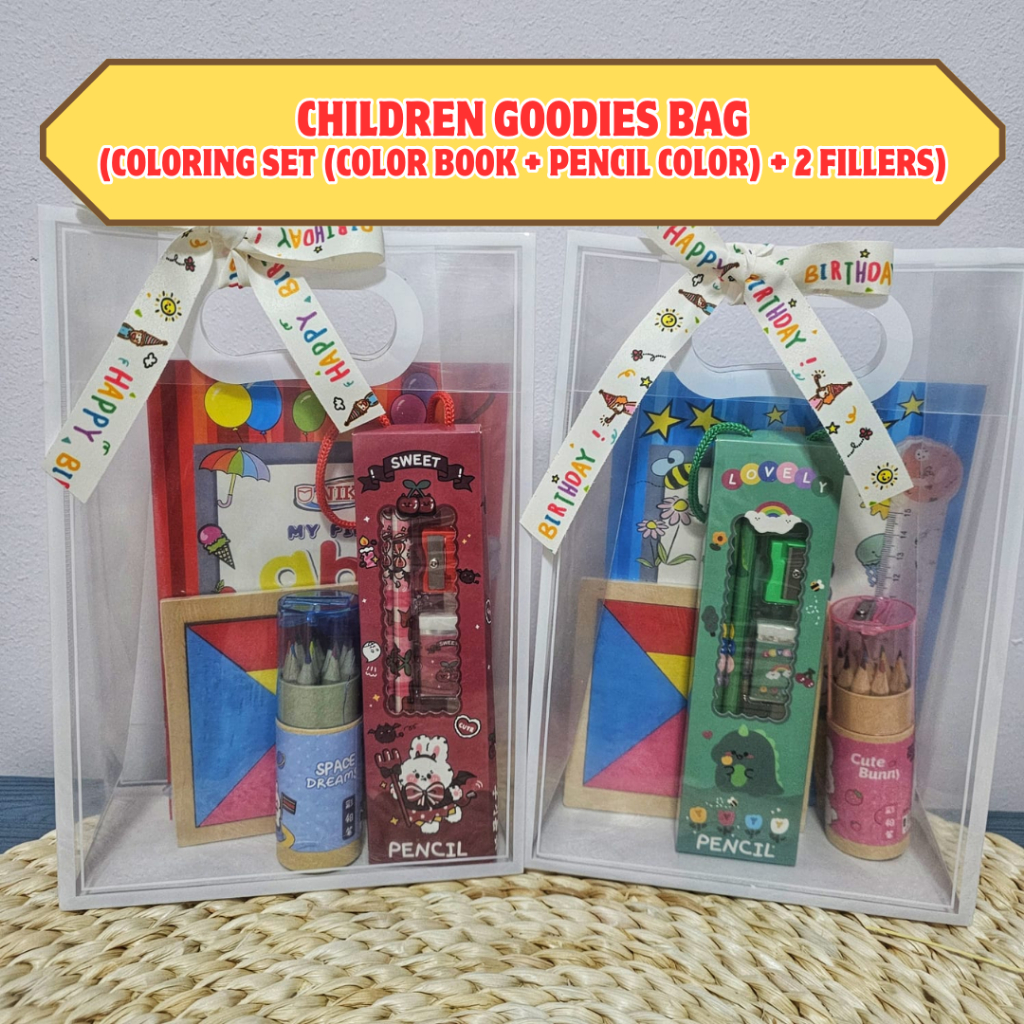 [SG Seller] Children Coloring Set Goodies Bag (Book + Color pencil + 2 ...