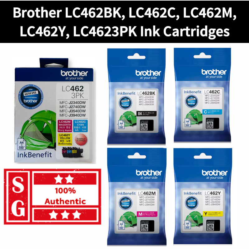 Brother LC462 Ink Cartridges LC462BK LC462C LC462M LC462Y LC4623PK For ...