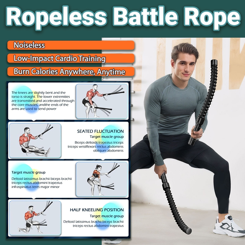 🔥Ropeless Battle Rope (1 Pair) for Home Gym 🔥Workouts anytime anywhere🔥 ...
