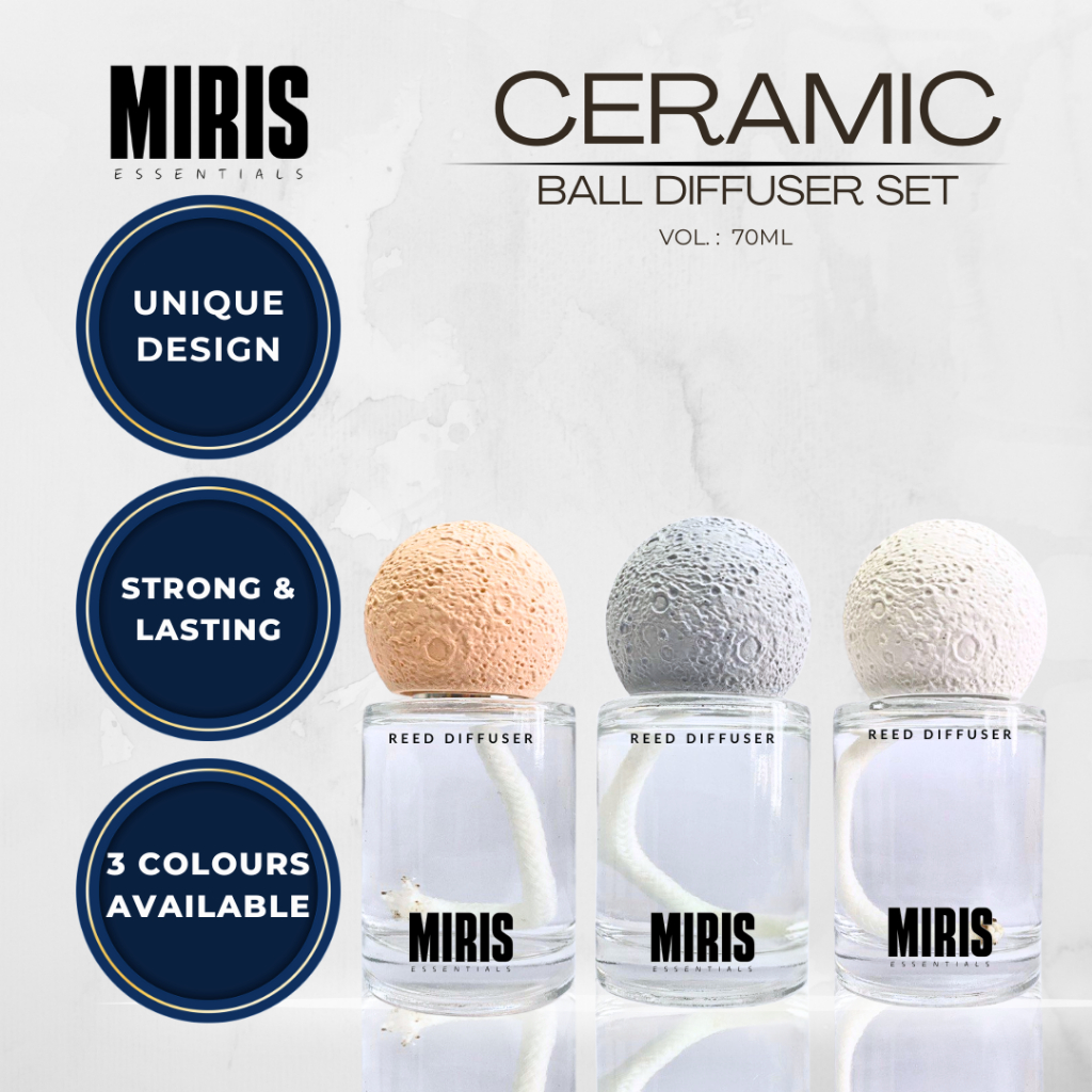 MIRIS ESSENTIALS - Hotel Mall 70ml Ceramic Ball Reed Diffuser Set ...