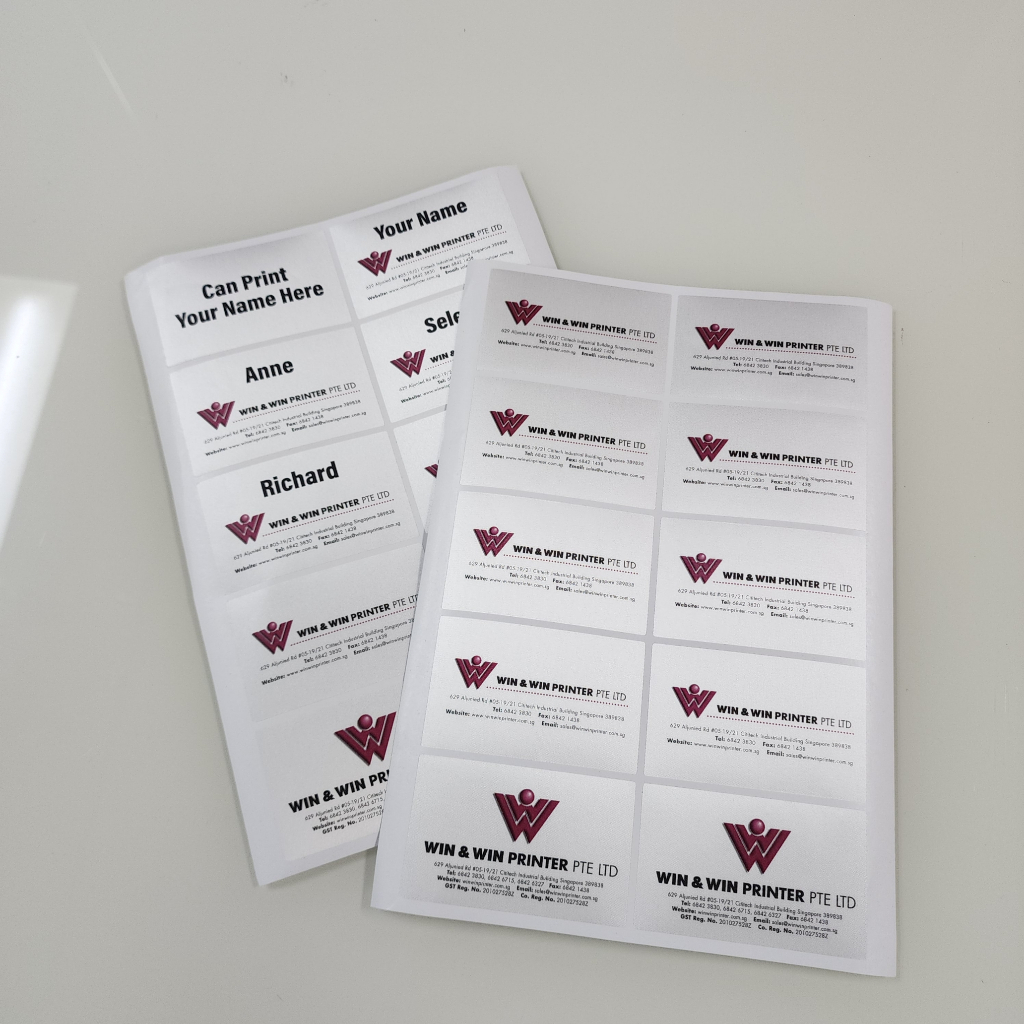 [SG Seller] Fabric Cloth Label Sticker, 10pcs per sheet in A4, silver ...