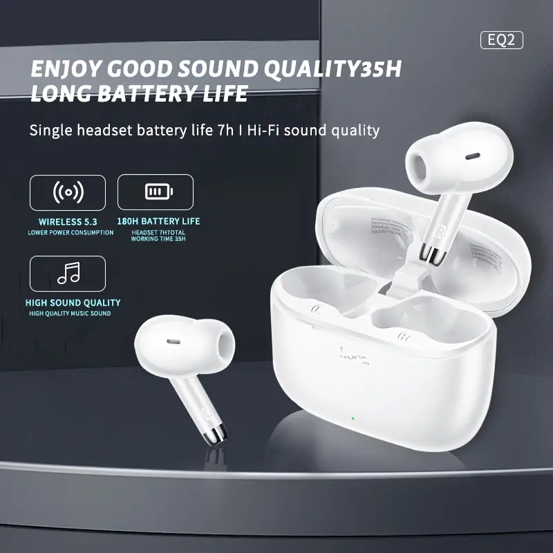 Hoco EQ2 TWS Wireless Earphones Bluetooth 5.3 Earbuds In ear Built In ...