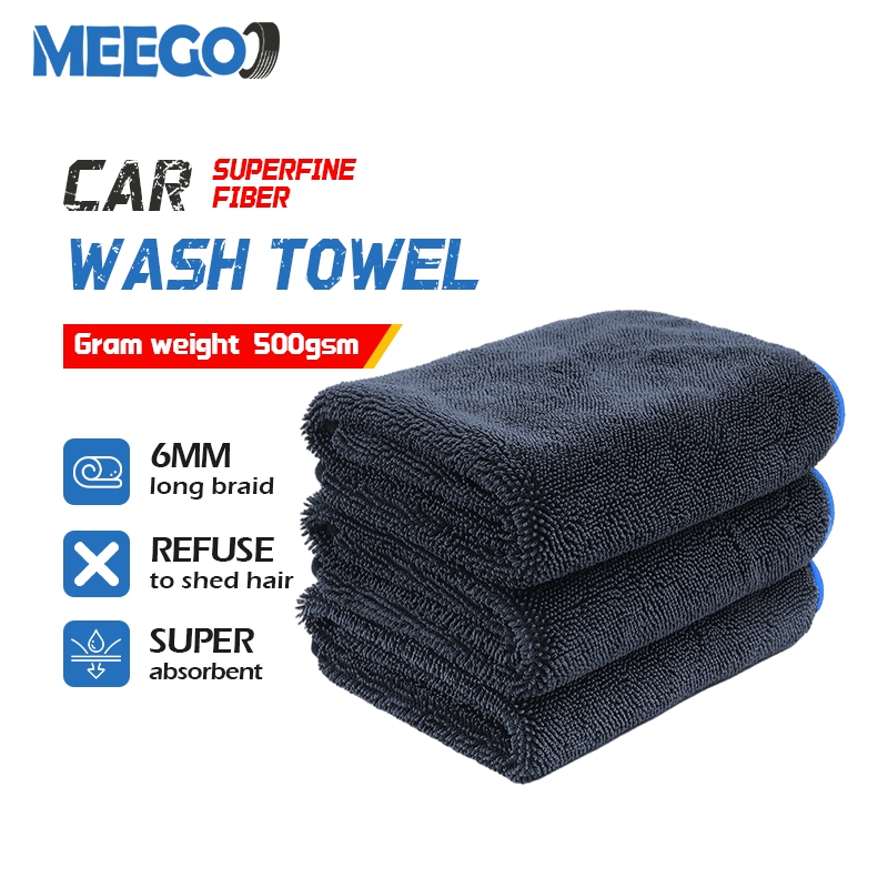 MeeGoo Car Wash Cloth 500GSM Microfiber Towel Strong Water Absorption ...
