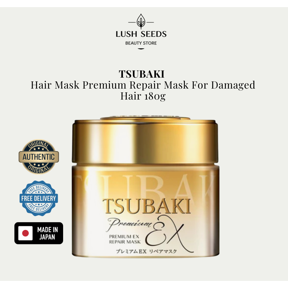 TSUBAKI Hair Mask Premium Repair Mask For Damaged Hair 180g | Shopee ...