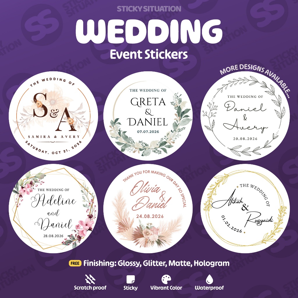 Personalized Wedding Stickers – Customized Stickers for Wedding ...