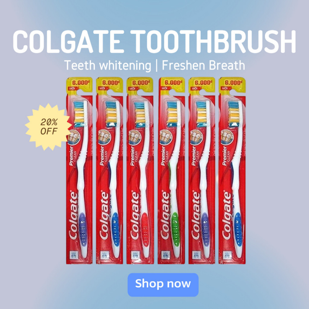 Colgate Premier Clean Medium Head Extra Clean Toothbrush (Assorted ...