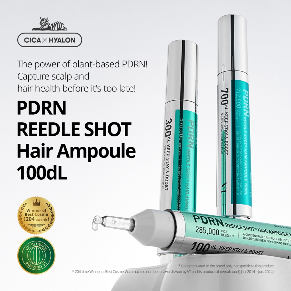VT] PDRN Reedle Shot Hair Ampoule Bundle Set 100dL/300dL/700dL