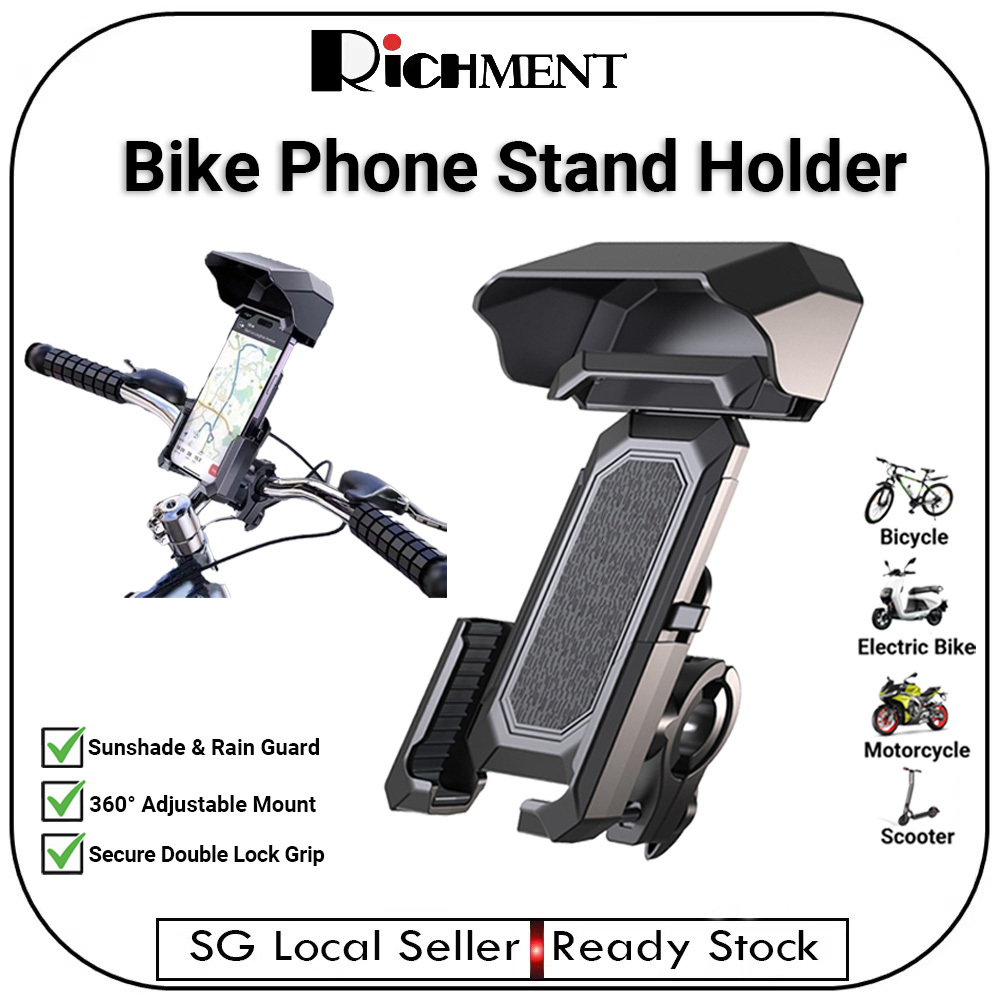 Bike Phone Holder with Sunshade Motorcycle Phone Mount Waterproof