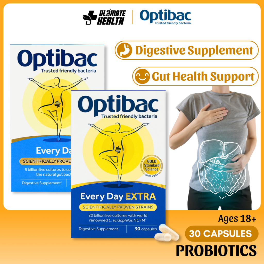 Optibac, Probiotics for Every Day, Gut Health, Digestive Supplement, 30 ...