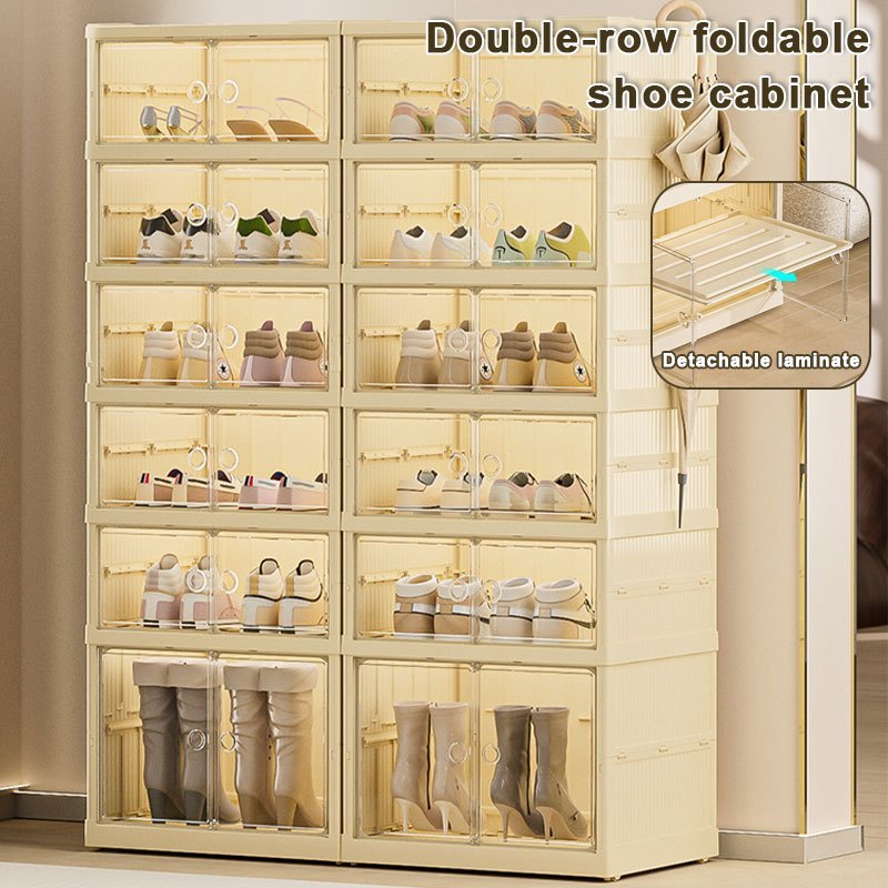Foldable Shoes Storage Box Installation-free Dustproof Shoe box Rack ...