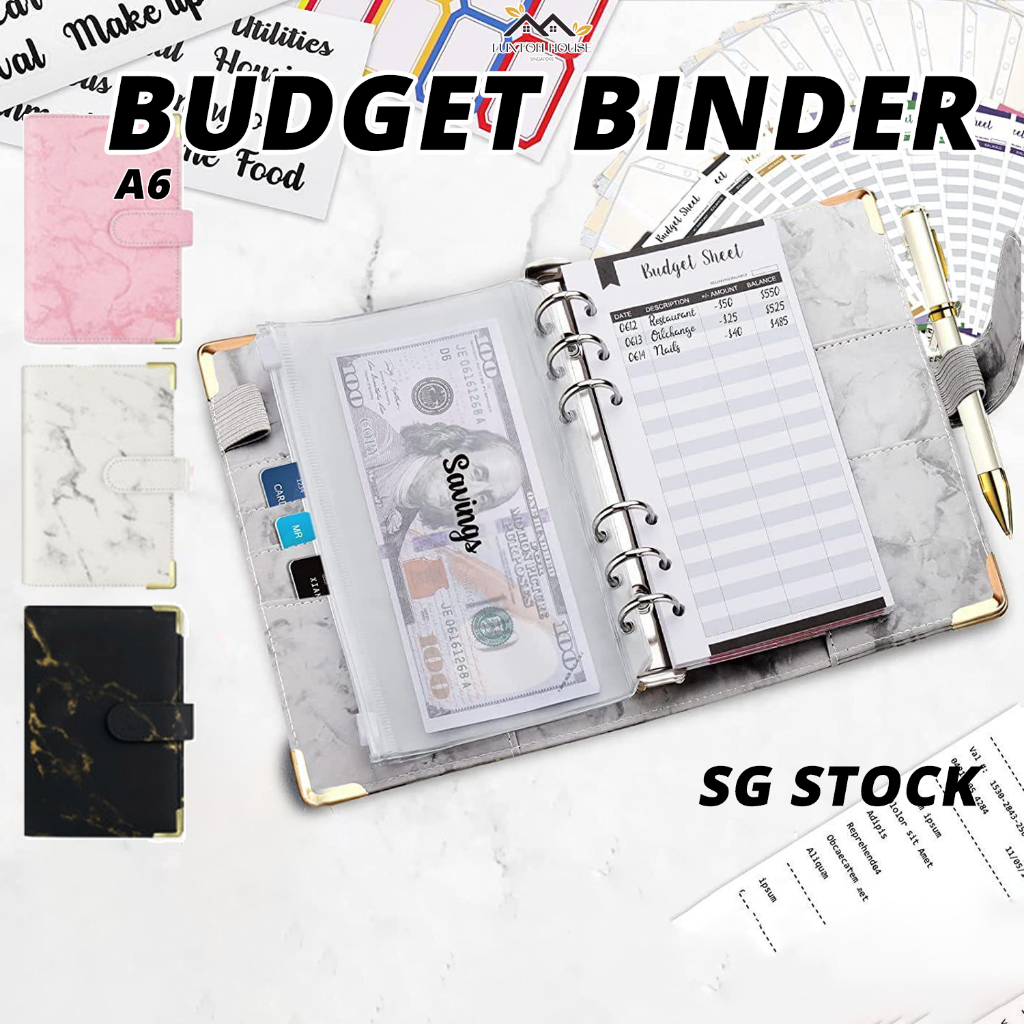 {SG} A6 Cash Money Budget Binder with Zipper Envelopes Cash Binder ...