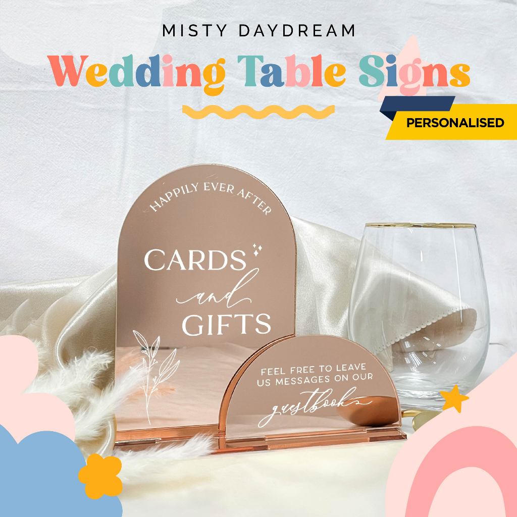 [MDD SG] Personalised Acrylics Wedding Table Sign Customised Table ...